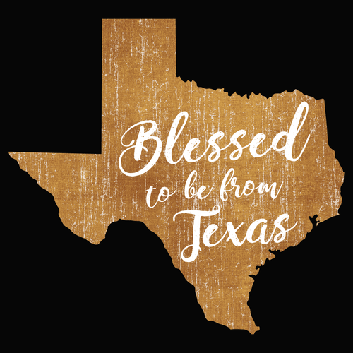 Blessed to be from Texas- Orange Cursive